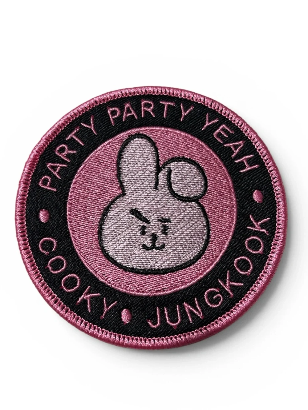 Cooky Jungkook Pink Embroidered Party Patch - Party Party Yeah